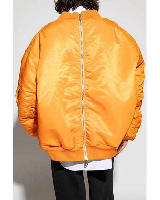 Vetements Natural Logo-Zip Bomber Jacket for men