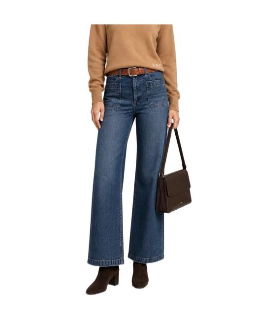 A.P.C. White Virginie Flap Shoulder Bag