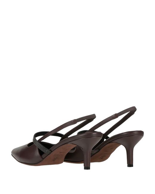 Brunello Cucinelli Brown Pointed-Toe High-Heeled Sandals