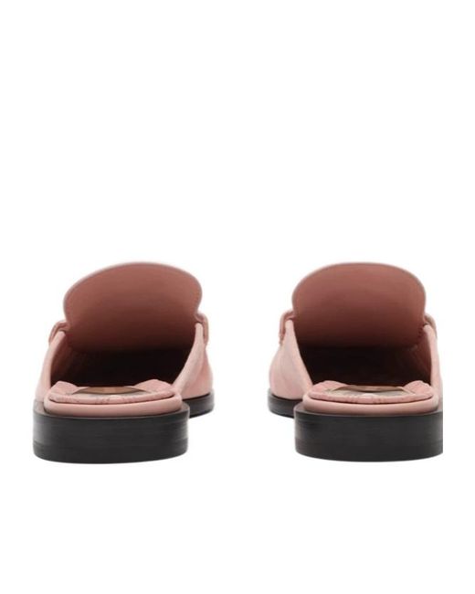 Burberry Pink Leather Cadet Mules
