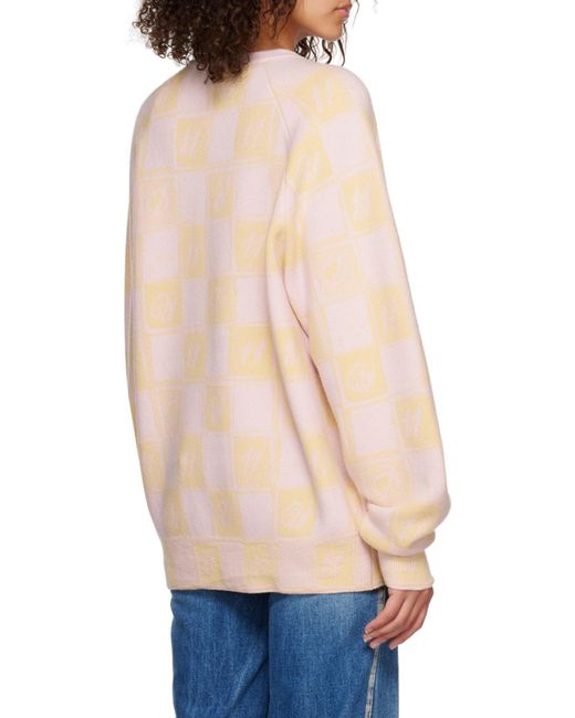 we11done Natural Checkerboard Sweater