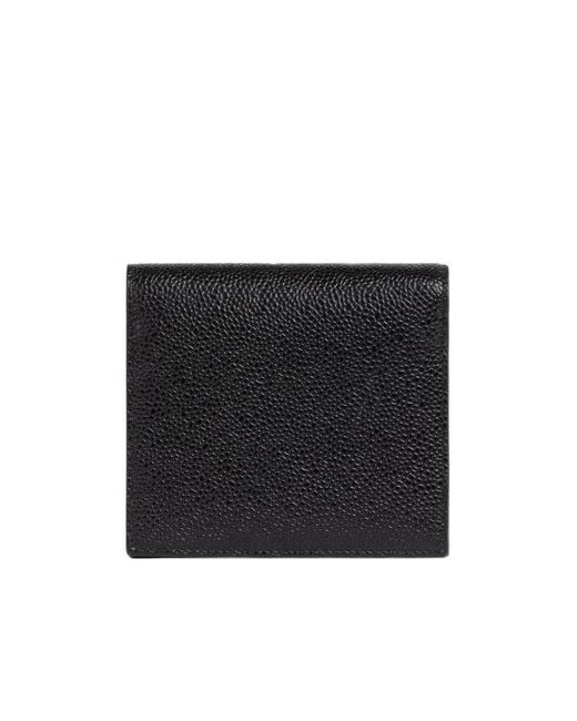 Thom Browne Black Logo Printed Strapped Wallet