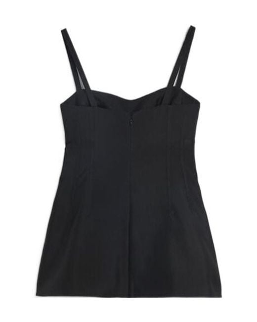 Jil Sander Black Techno Gabardine Bustier Top