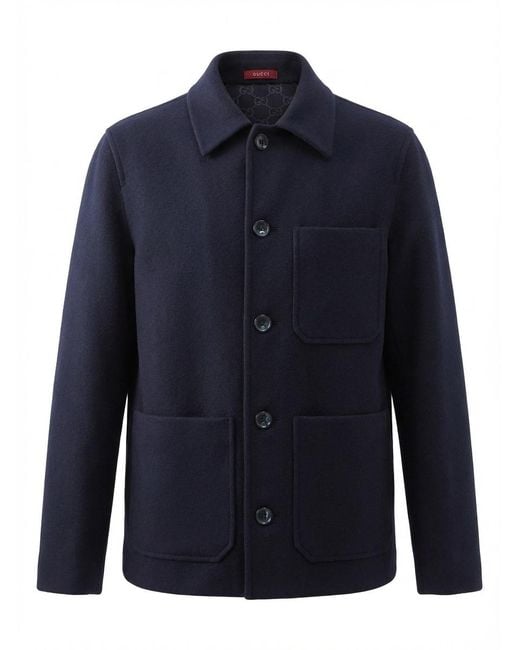 Gucci Blue Long-Sleeve Blazer for men
