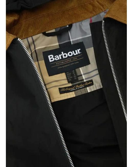 Barbour Black Hooded Bomber Jacket