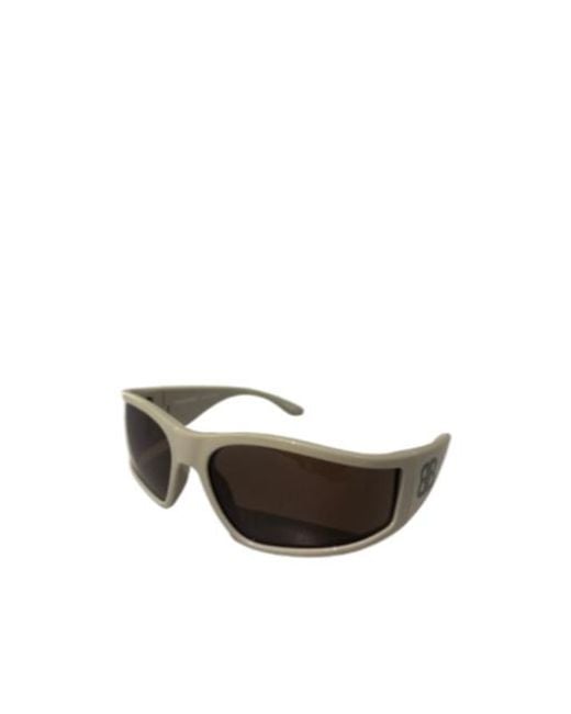 Balenciaga Black Rectangle-Frame Branded Sunglasses