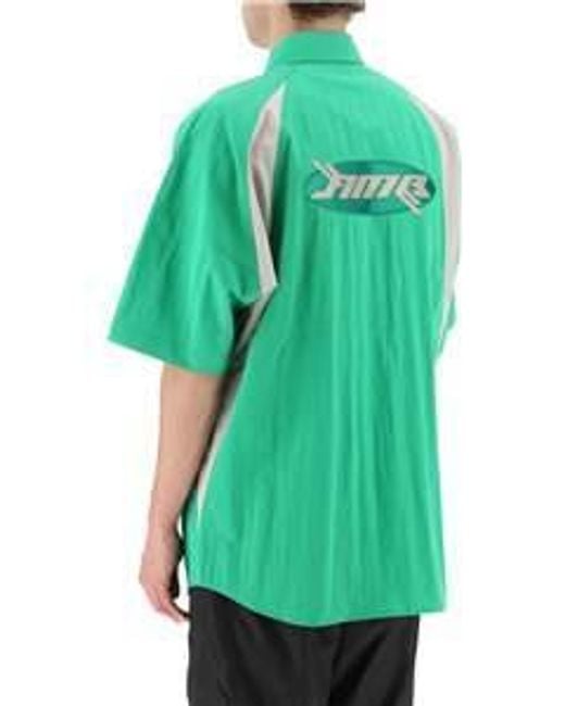 Ambush Green Logo Patch Bowling Shirt for men