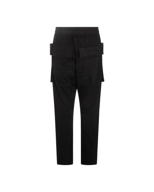 Rick Owens Black Drawstring Trousers for men