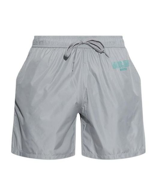Moschino Gray Drawstring Swim Trunks for men