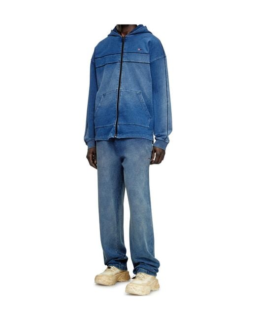 DIESEL Blue S-Blaxt-Hood-Zip-New Hoodie for men