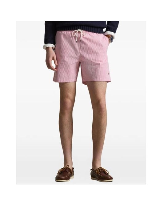 Polo Ralph Lauren Pink Traveler Mid Swim Shorts for men