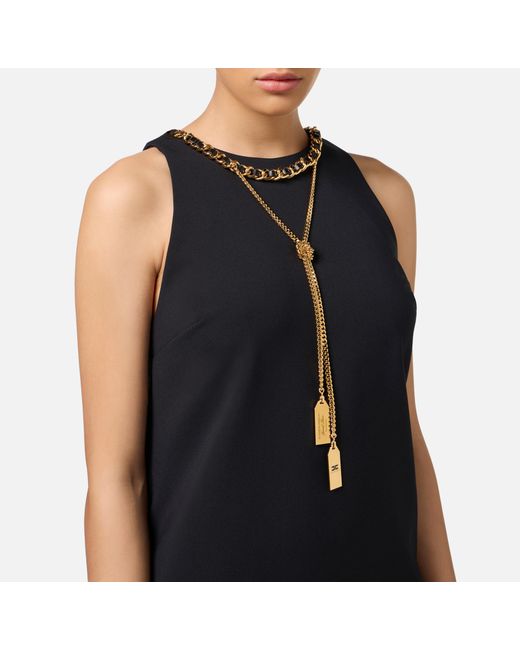 Elisabetta Franchi Black Embellished Crepe Boxy Mini Dress