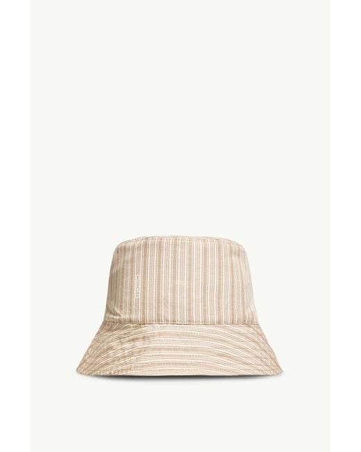 Moncler Natural Reversible Striped Cotton Bucket Hat for men