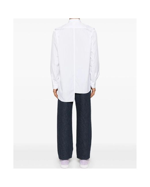 Comme des Garçons White Classic Shirt With Plaid Mickey Mouse Patch for men