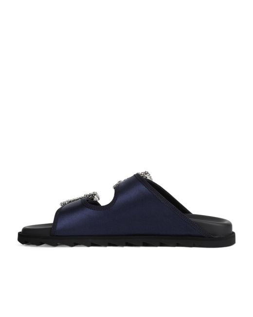 Roger Vivier Blue Slidy Viv' Mules
