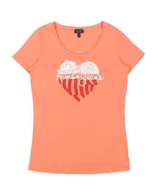 Armani Jeans Pink Round-Necked Logo T-Shirt