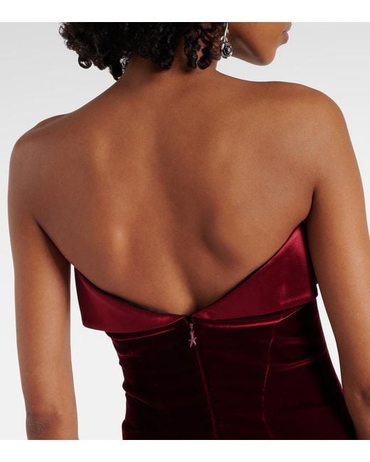 Mugler Red Velvet Trim Mini Dress