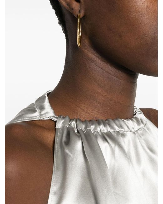 Loulou de Saison White Morene Metallic Maxi Dress