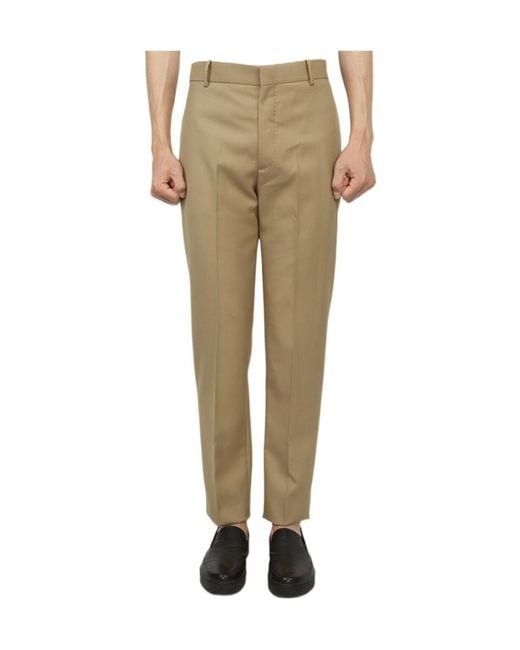 McQueen Natural Pressed-Crease Slim-Cut Trousers for men