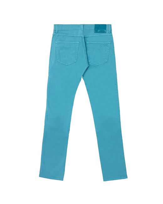 Versace Blue Logo Straight Jeans for men