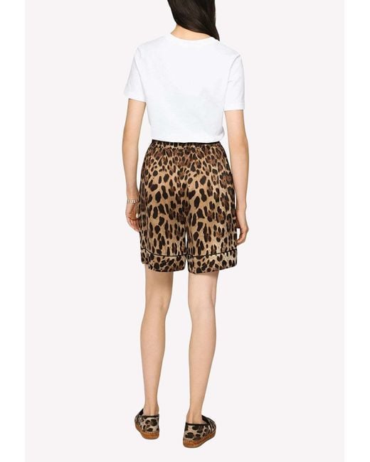 Dolce & Gabbana Multicolor Leopard-Printed Elasticated Waistband Shorts