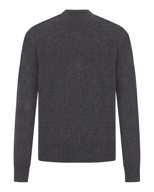 AMI Blue Logo Embroidered V-Neck Cardigan for men