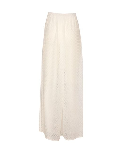 Missoni White Raschel-Knit Wide-Leg Trousers