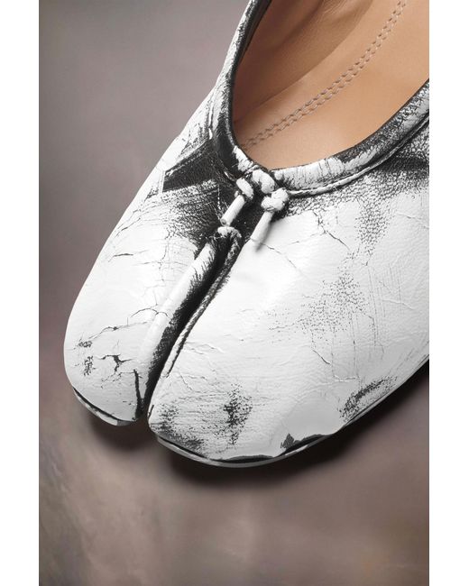 Maison Margiela White Tabi New Slip-On Ballerina Shoes