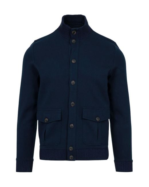 Gran Sasso Blue Cotton Jacket for men