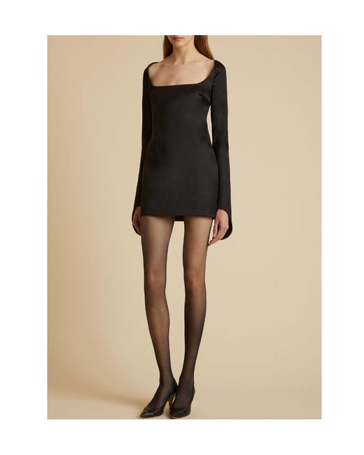 Khaite Black Tate Long-Sleeved Dress