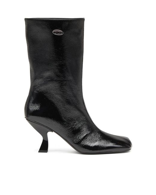 DIESEL Black 75Mm D-Amber Square-Toe Sculptural-Heel Boots