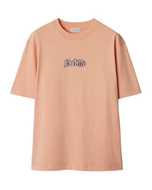 Burberry Natural Logo-Print Cotton T-Shirt