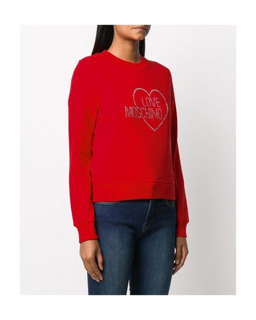 Moschino Red Logo Round-Necked Sweater