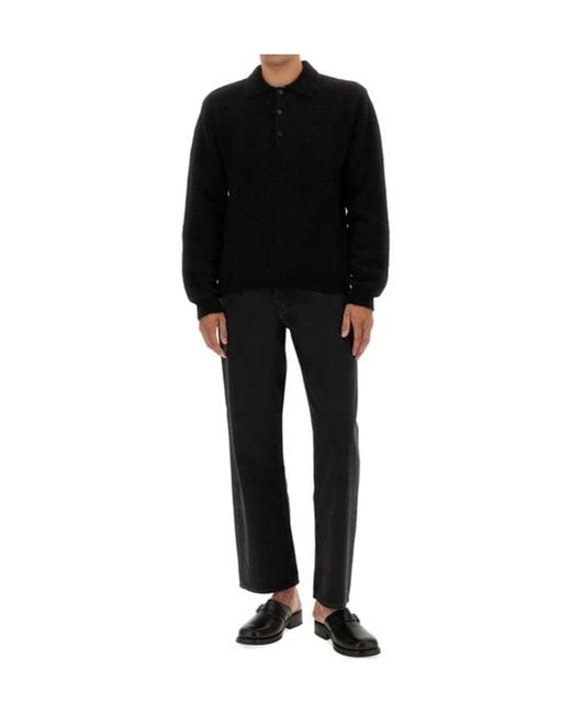 sunflower Black Polo Collar Sweater for men