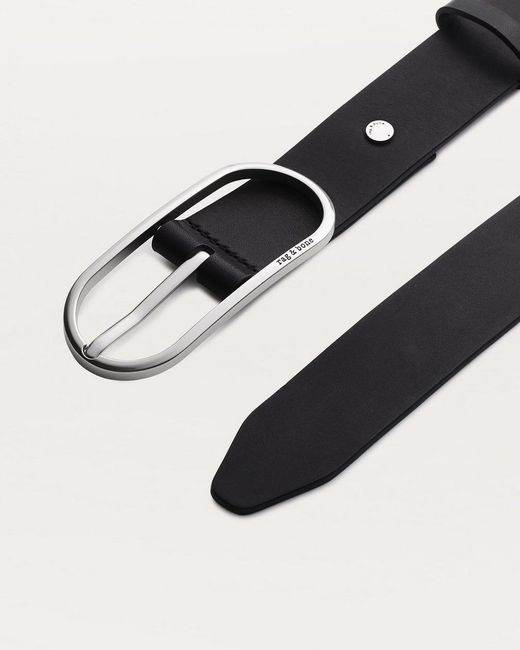 Rag & Bone White Rounded Rebound Leather Belt