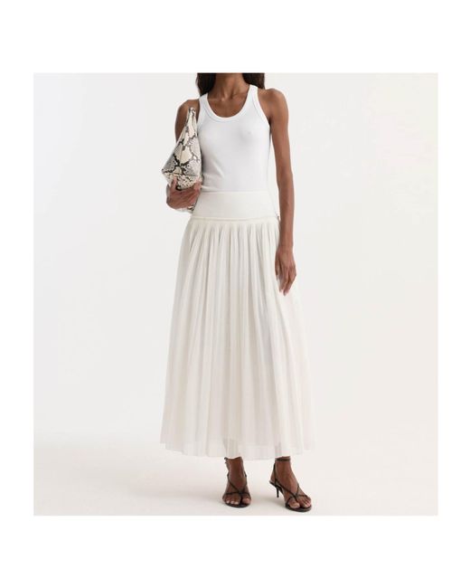 Rohe White Pleated Midi Skirt