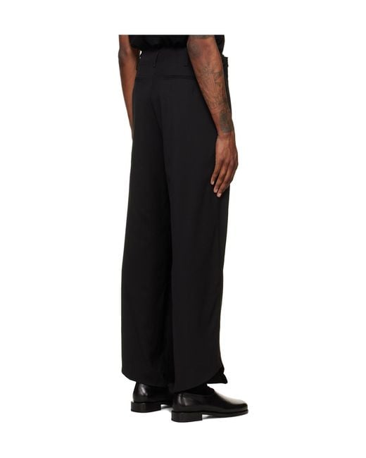 Kiko Kostadinov Black Wide-Leg Casual Trousers for men