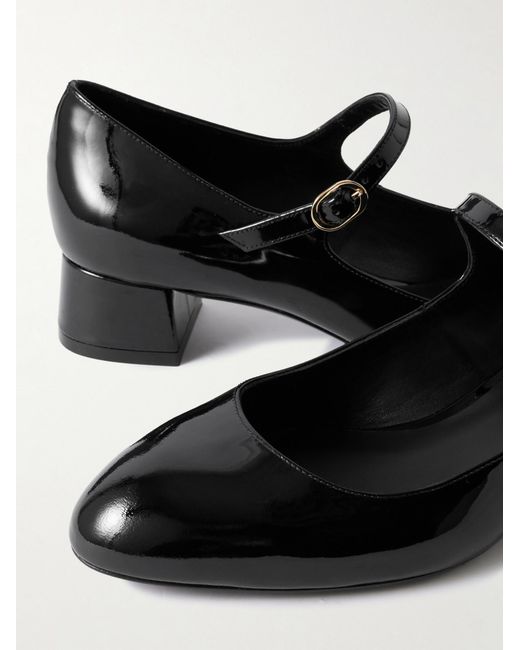Stuart Weitzman Black Vivienne Patent-Leather Mary Jane Pumps