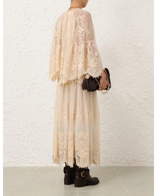 Zimmermann Natural Lace Maxi Skirt