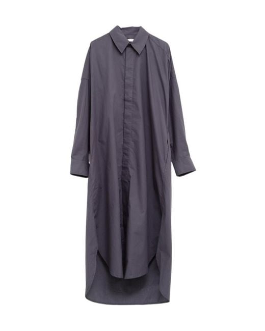 Frankie Shop Blue Bloom Curved-Hem Shirtdress