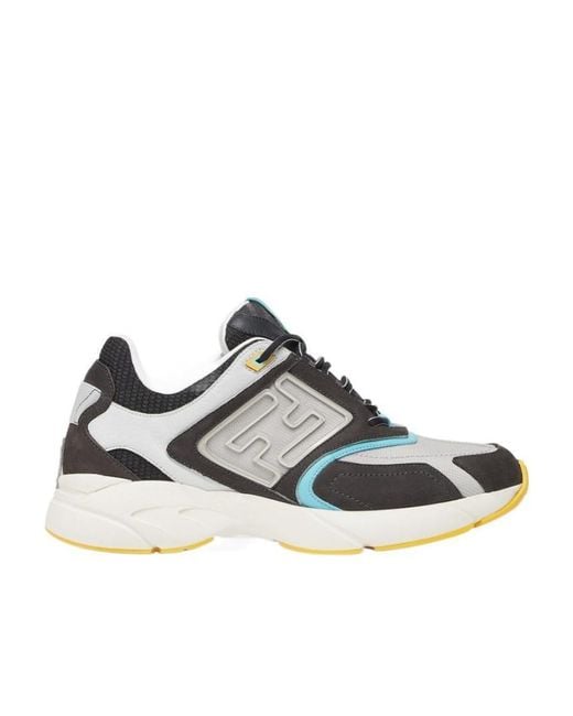 Fendi Multicolor Faster Ff-Embossed Detailed Low-Top Sneakers for men