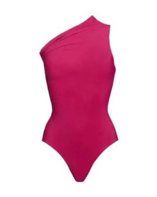 Rick Owens Purple Plain Colour One-Piece Swimsuits