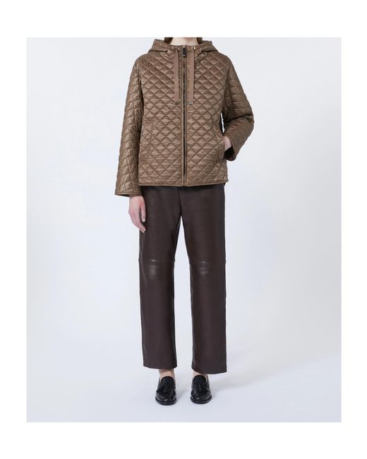 Max Mara Brown The Cube Giorno Quilted Padded Jacket