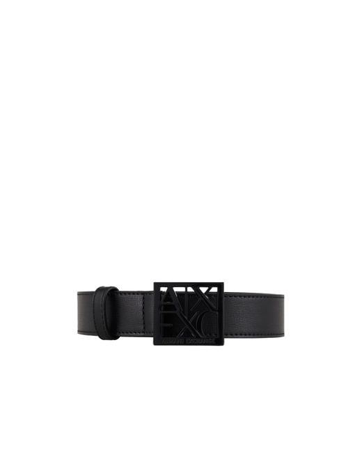 ARMANI EXCHANGE White Logo-Buckle Belt