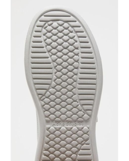 Acne White Steffey Friend Velcro Low-Top Sneakers