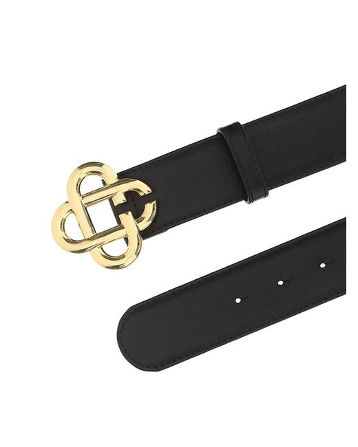 Casablanca White Logo Plaque Buckle Belt for men