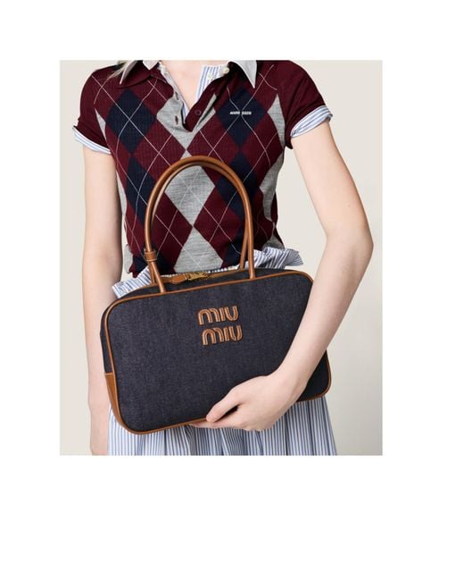 Miu Miu Blue Beau Denim Bag