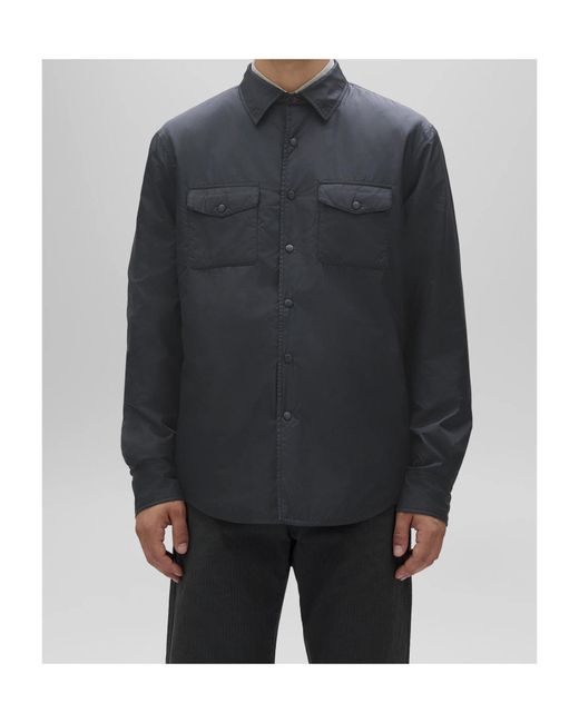 Aspesi Black Patch Pocketed Buttoned Overshirt for men