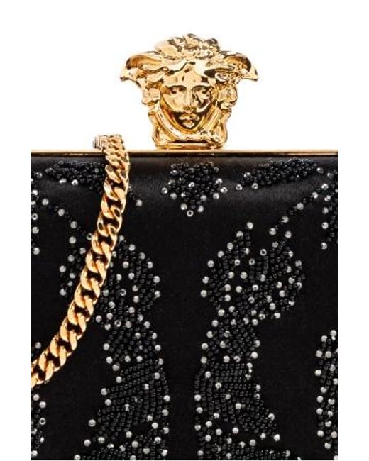 Versace Black Embellished Clutch Bag