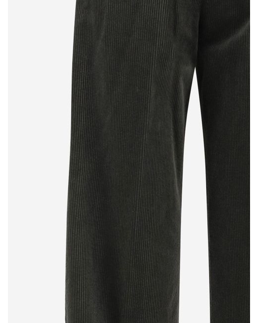 Aspesi Black Elasticated-Waist Corduroy Trousers